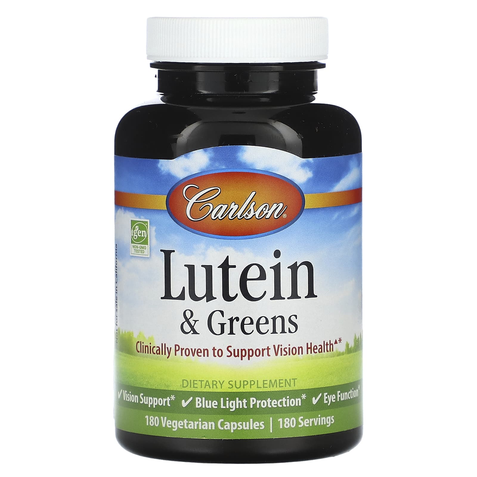Carlson Labs, Lutein 15mg + Kale, 180 Capsules UPC 088395086625 | HiLife Vitamins